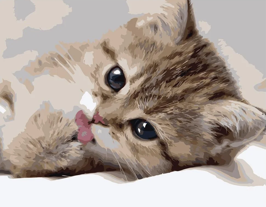 Картина по номерам Strateg Маленький котик 40x50 см (VA-0522)