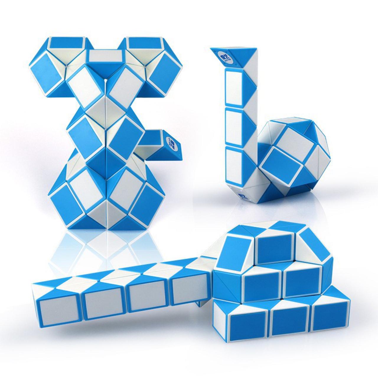 Головоломка змійка QiYi Rubik's Snake 72 елементи 126 см Blue (135559) - фото 6