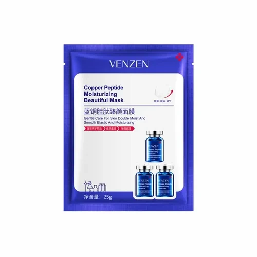 Маска для обличчя тканинна Venzen Copper Peptide Moisturizing Beautiful Mask 25 г (2204) Маска для обличчя тканинна Venzen Copper Peptide Moisturizing Beautiful Mask 25 г (2204)
