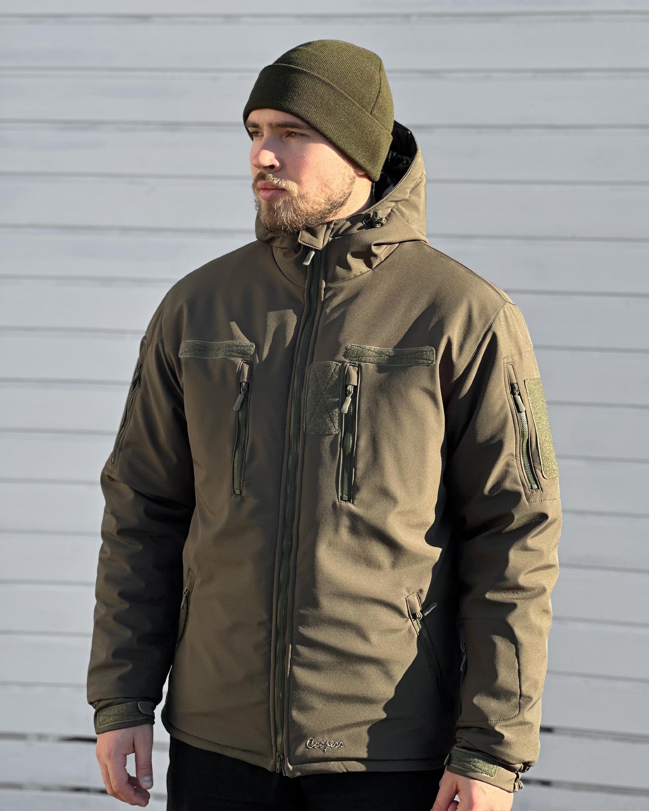 Куртка зимняя Cooperr Soft Shell Jacket V L Олива (KUR-8.2.L) - фото 2