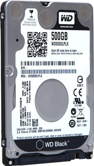 Жесткий диск HDD 2,5" SATA 500 Gb WD Black 7200rpm 32 Mb (_WD5000LPLX_)