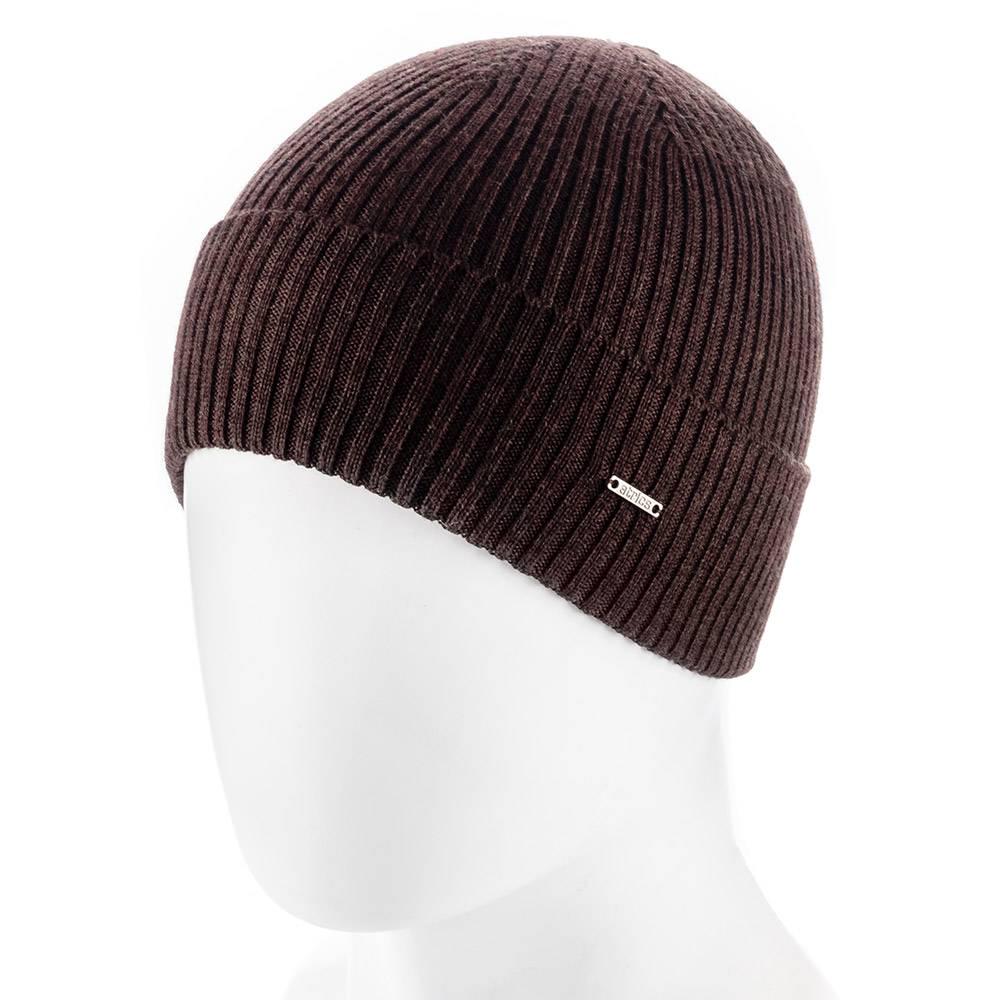 Шапка мужская Actrics MH04 из хлопка одинарная с отворотом Коричневый