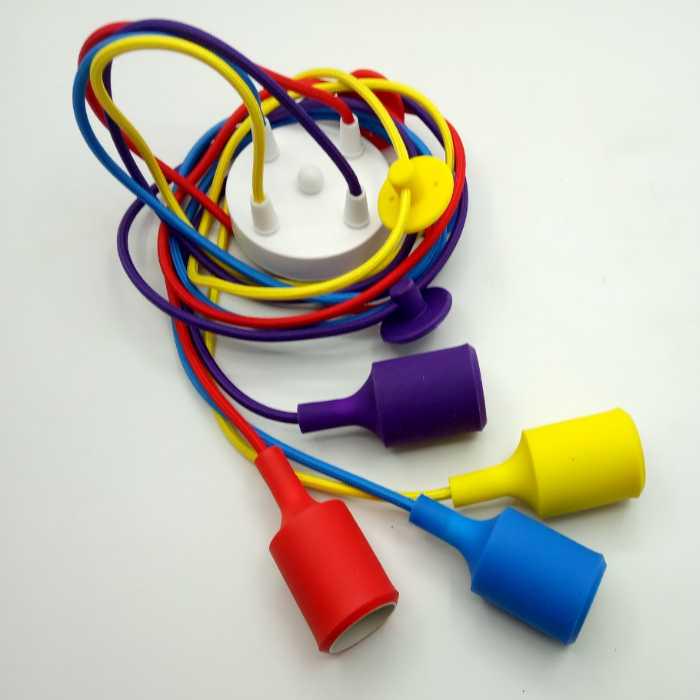 Люстра павук в стилі лофт Spider-colourful на 4 лапи Різнокольоровий