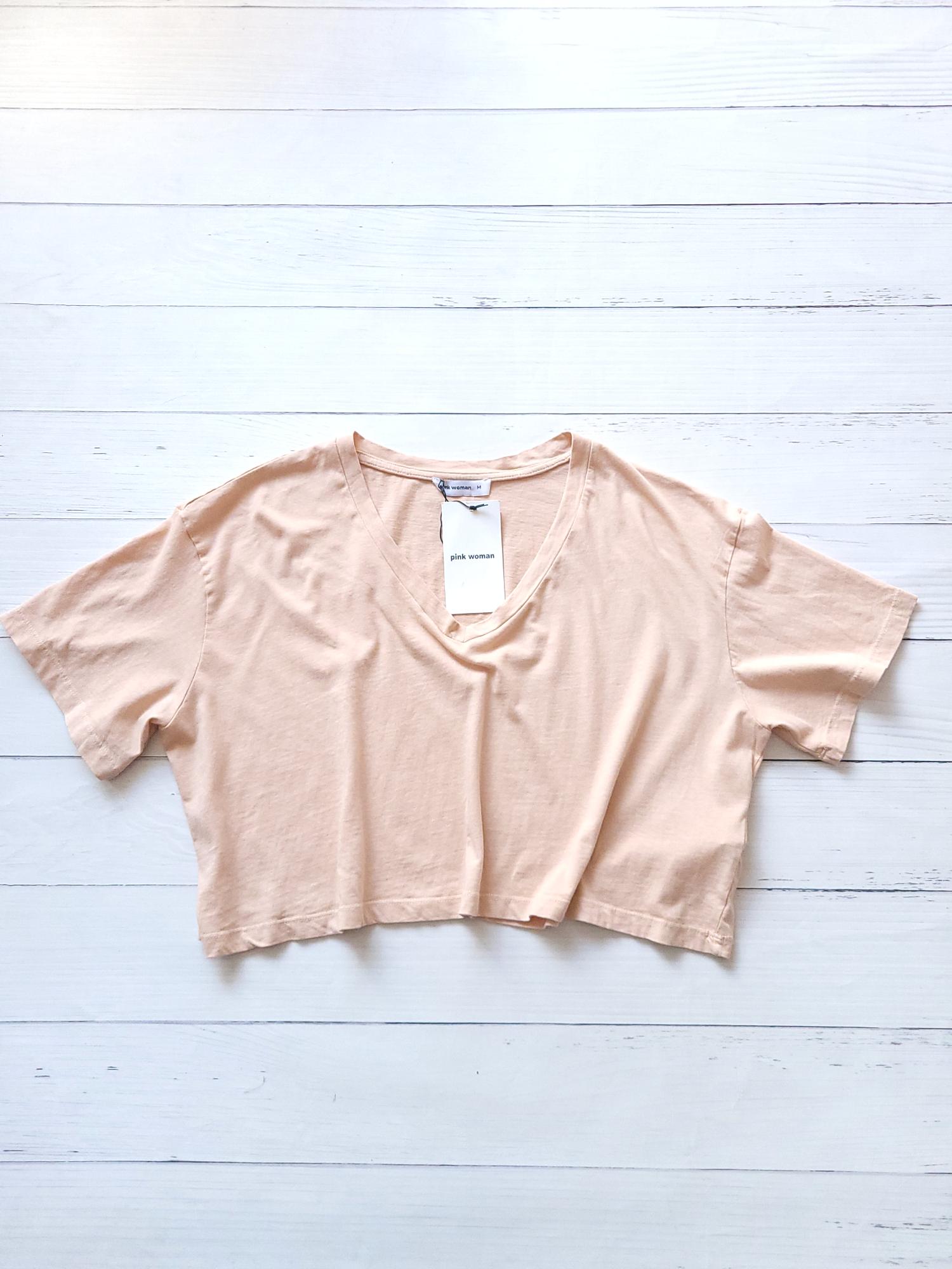Футболка укороченная Pink Woman Oversize 10984 M Персиковый (44)