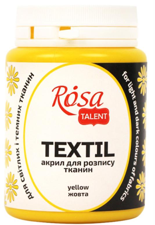 Краска акриловая для тканей ROSA Talent 80 мл Желтый