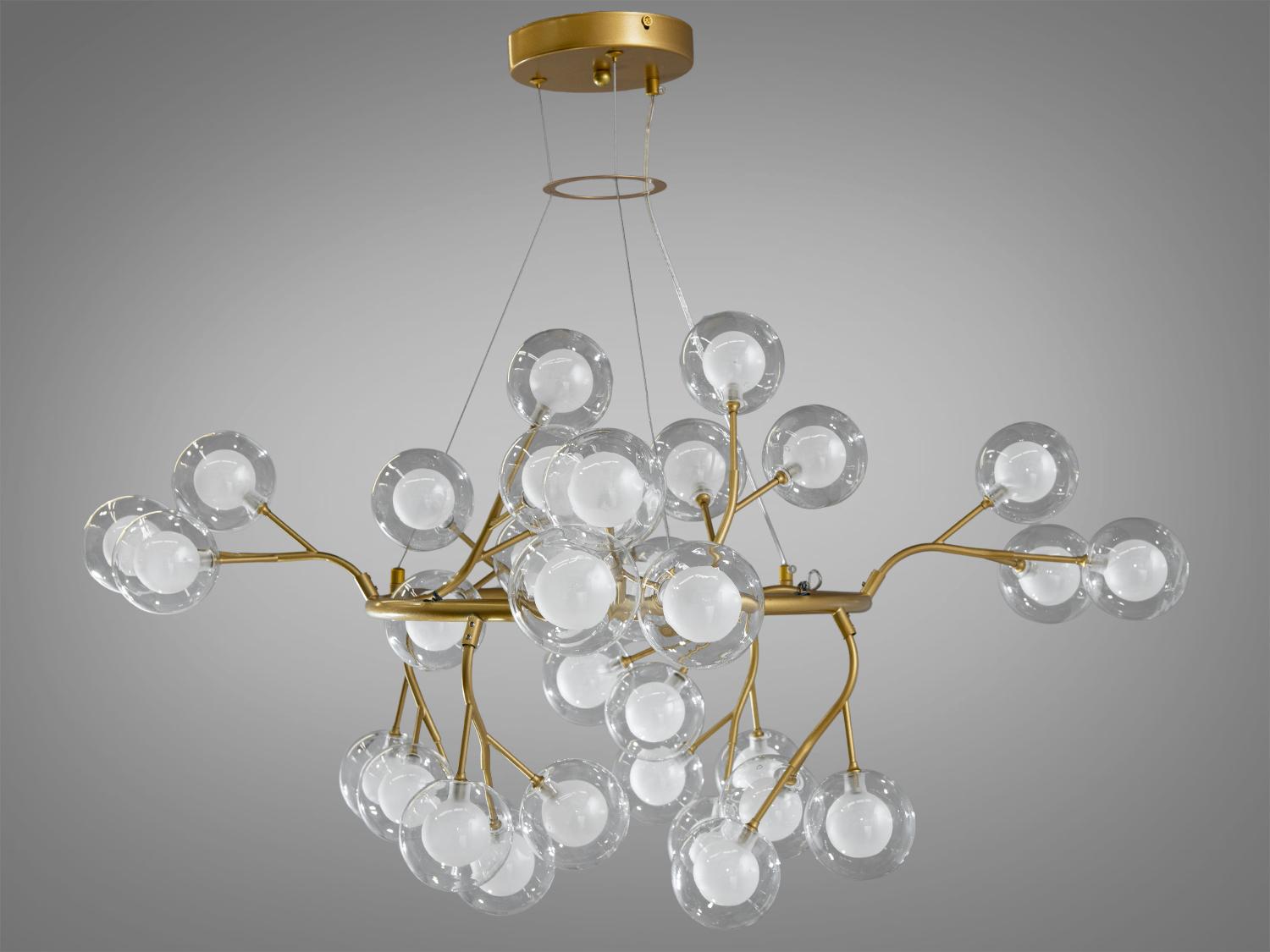 Люстра подвесная Diasha Светлячок 36 ламп Золотистый (Y889-36B GD)