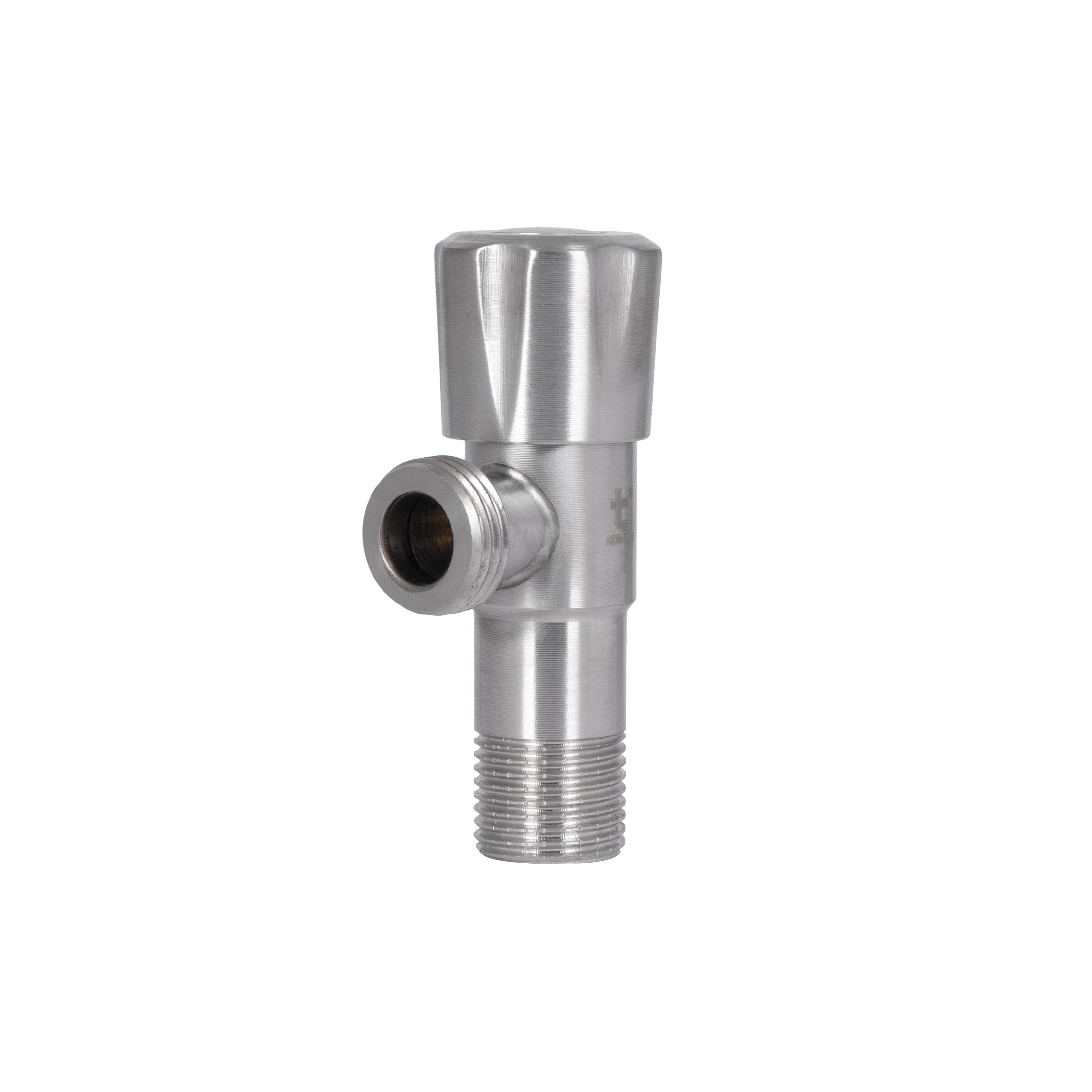 Кран угловой Thermo Alliance Standart 1/2"ЗЗ с керамической буксой для приборов (TAS347W1515SS)