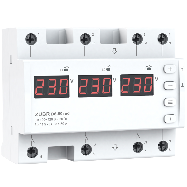 Реле напруги ZUBR D6-50 Red