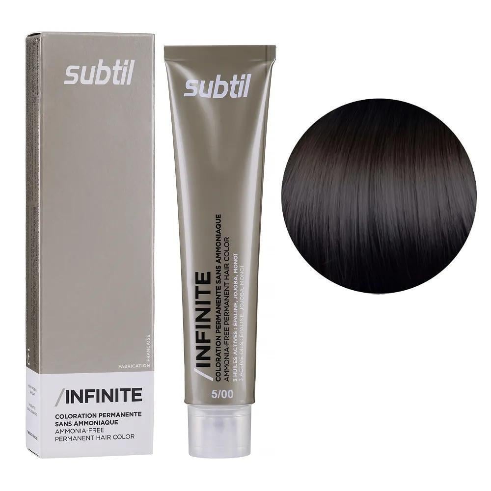 Крем-фарба безаміачна для волосся Subtil Infinite Permanent Hair Color 5.00 Світлий шатен інтенсивний 60 мл