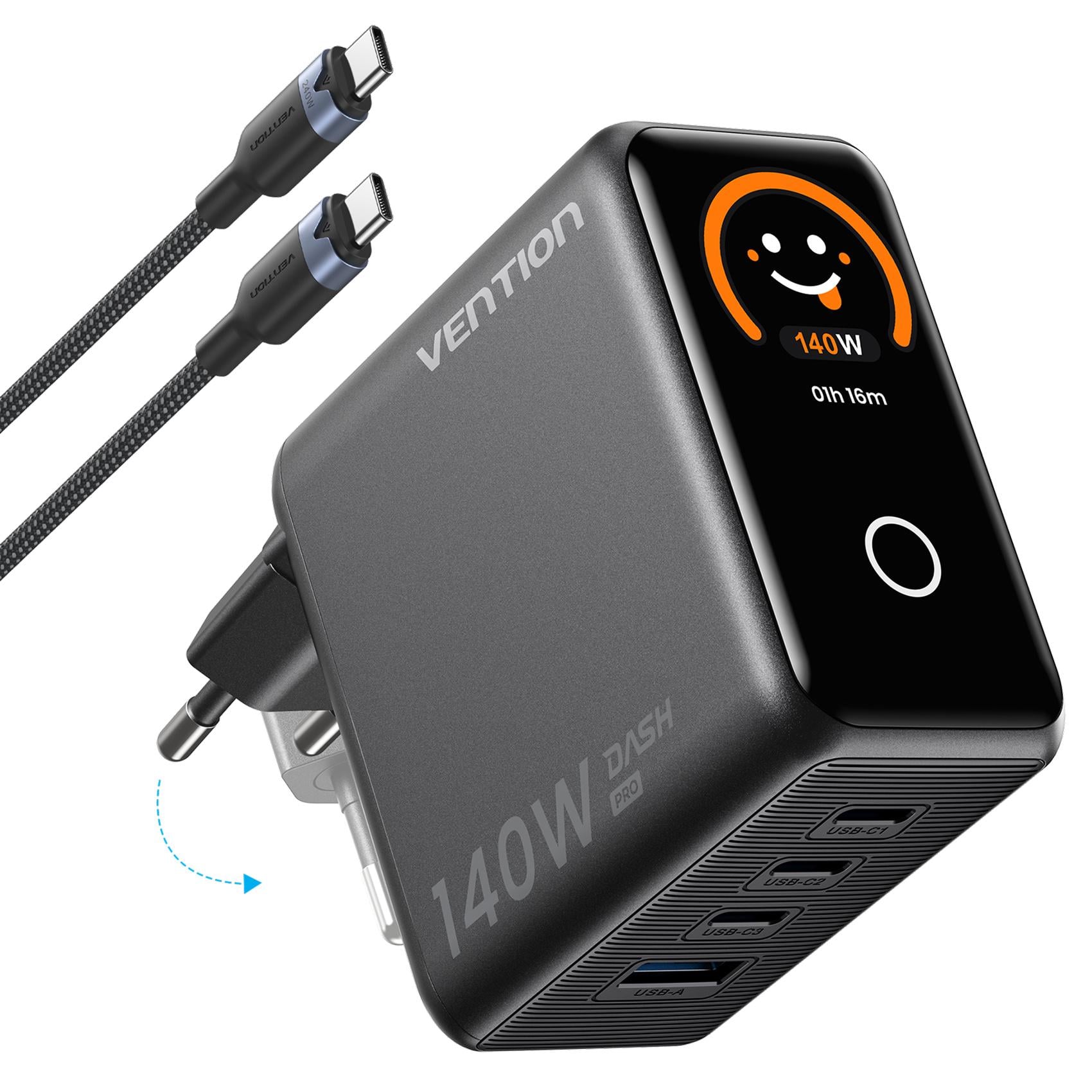 Зарядное устройство для телефона Vention Dash Pro 1 м 140 Вт 4 порта 3 USB-C/1 USB-A/USB PD 3.1 Серый (TZ-FCOH0-EU)