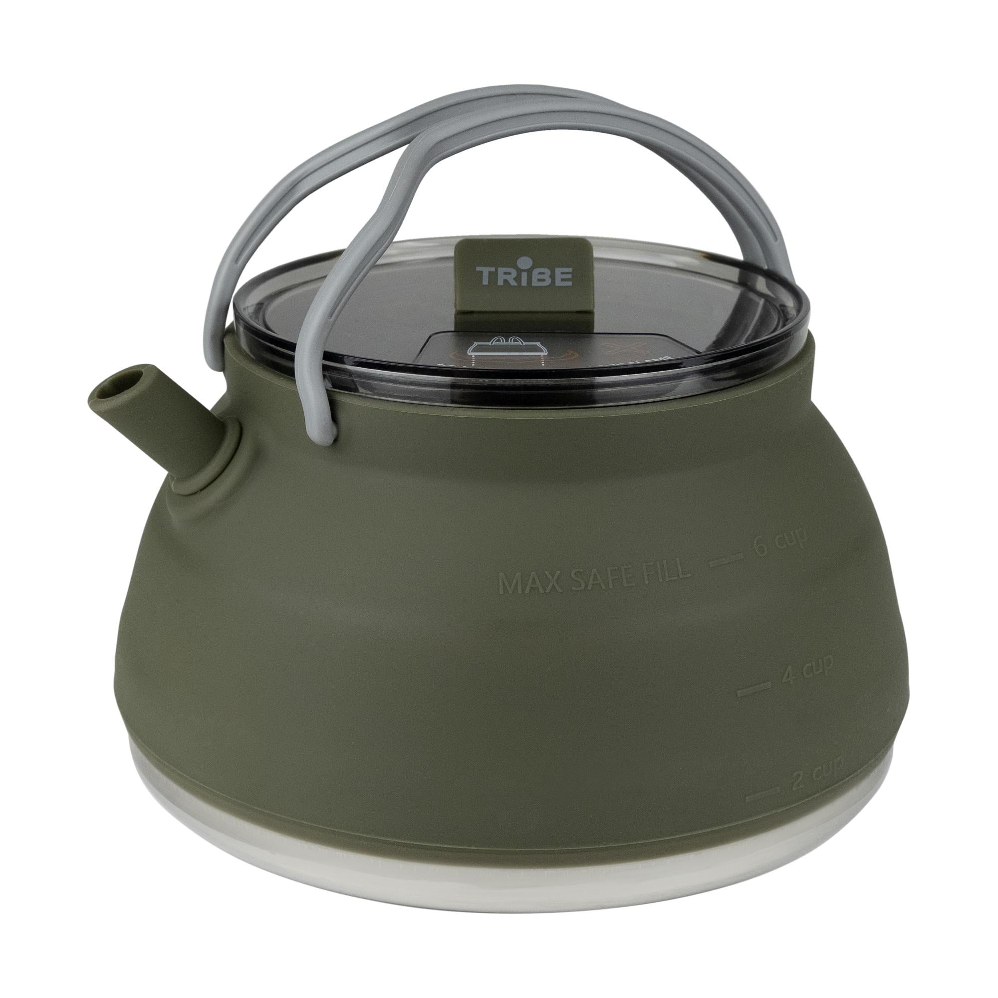 Чайник силиконовый Tribe Collapsible Kettle 1,5 л Оливковый (T-FF-0026-olive)