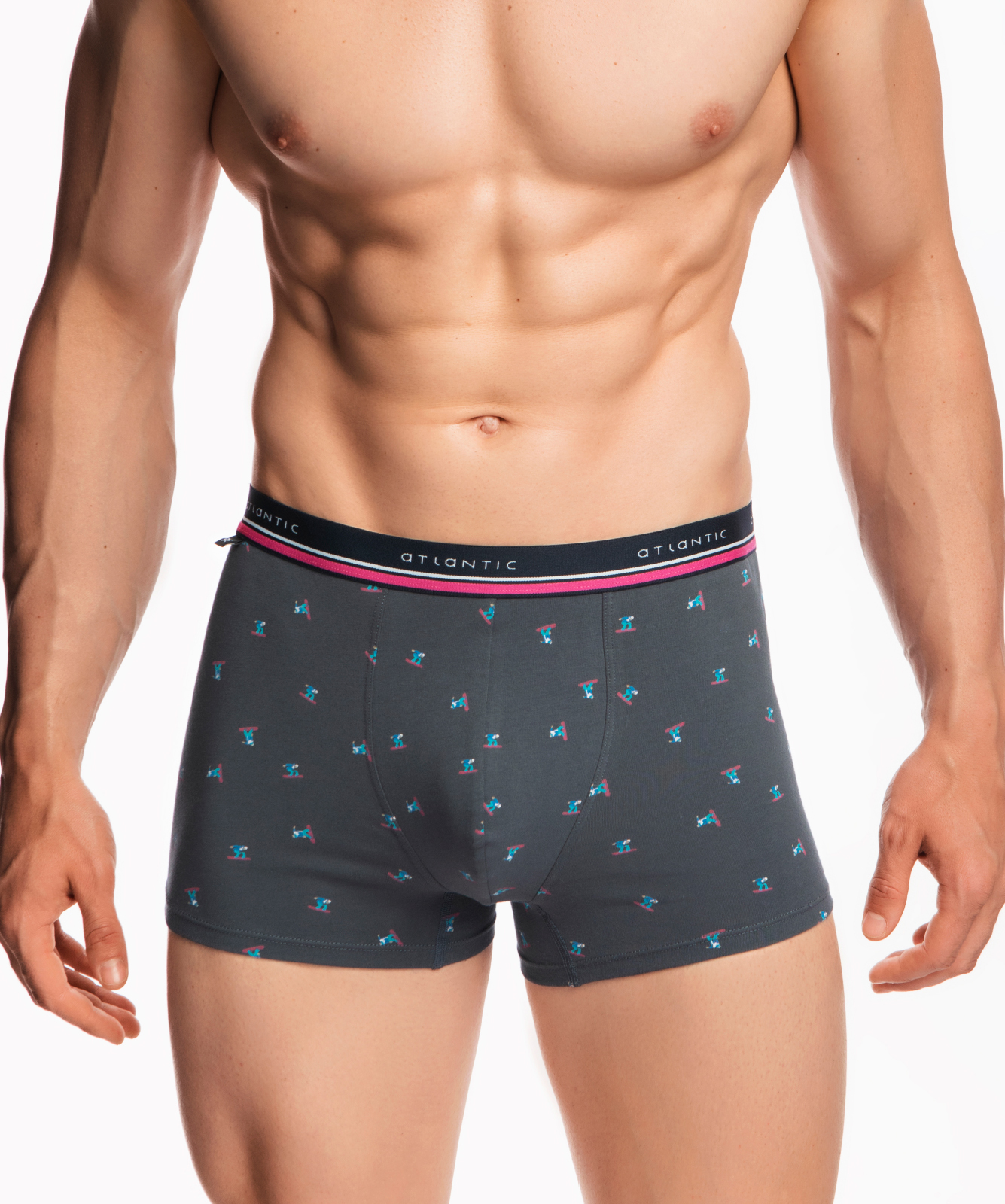 Трусы мужские шорты Atlantic MH-1170 хлопок L Графит - фото 2
