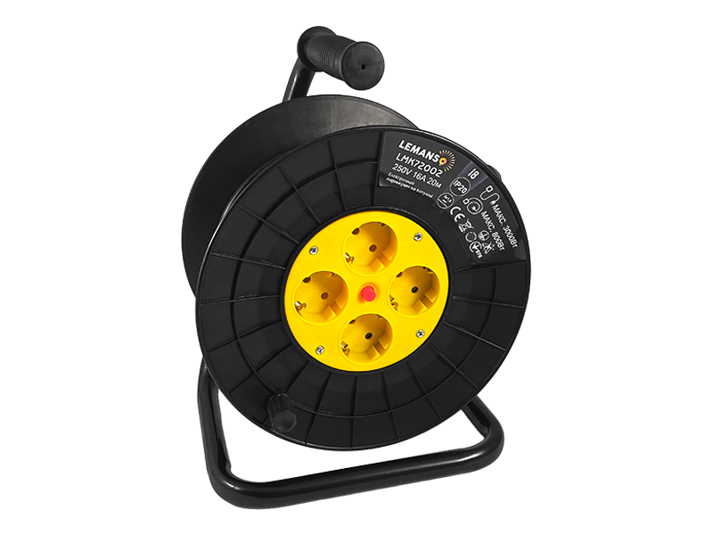 Удлинитель на катушке Lemanso LMK72002 20 м 4 розетки 16А 800-3000 Вт (5769)