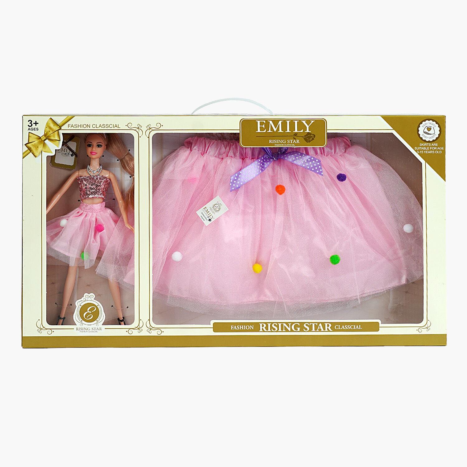 Лялька Emily зі спідничкою для дівчинки 30 см 30 см Pink (152486)