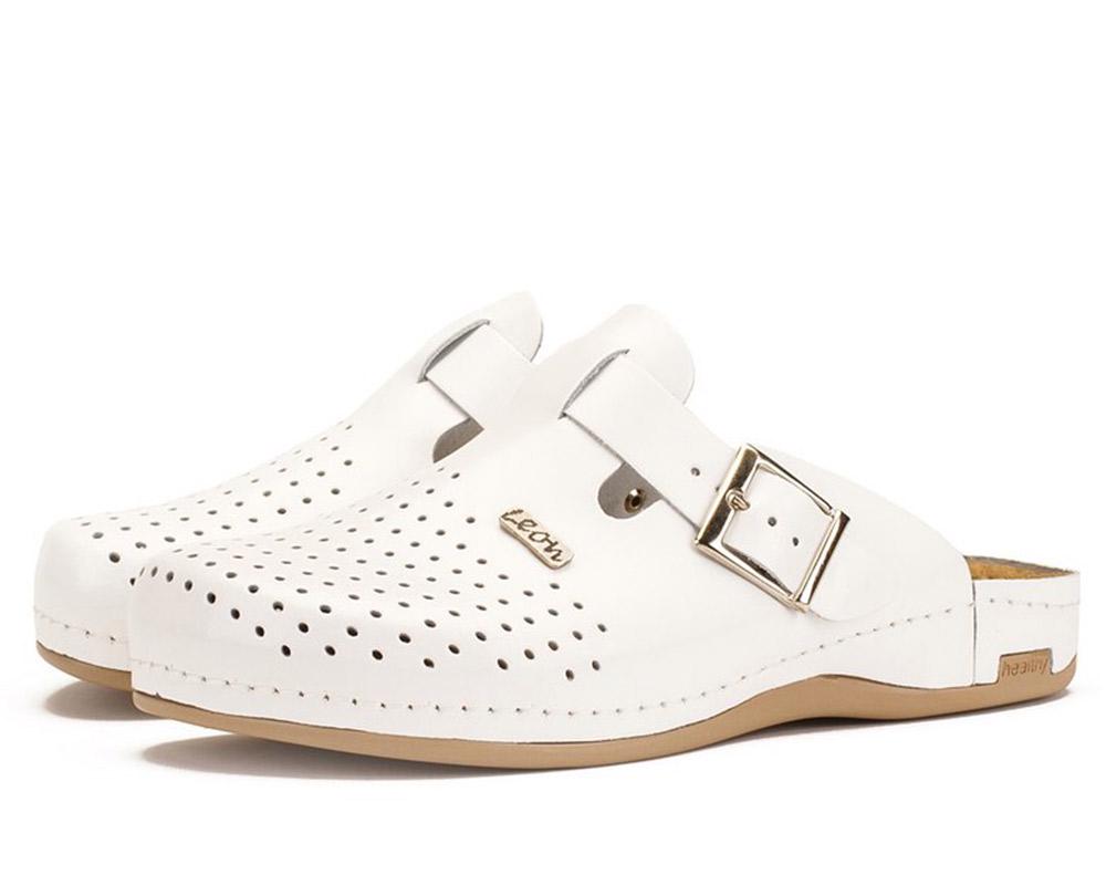 Мужские сабо кожаные Leon 700M р. 45 Белый