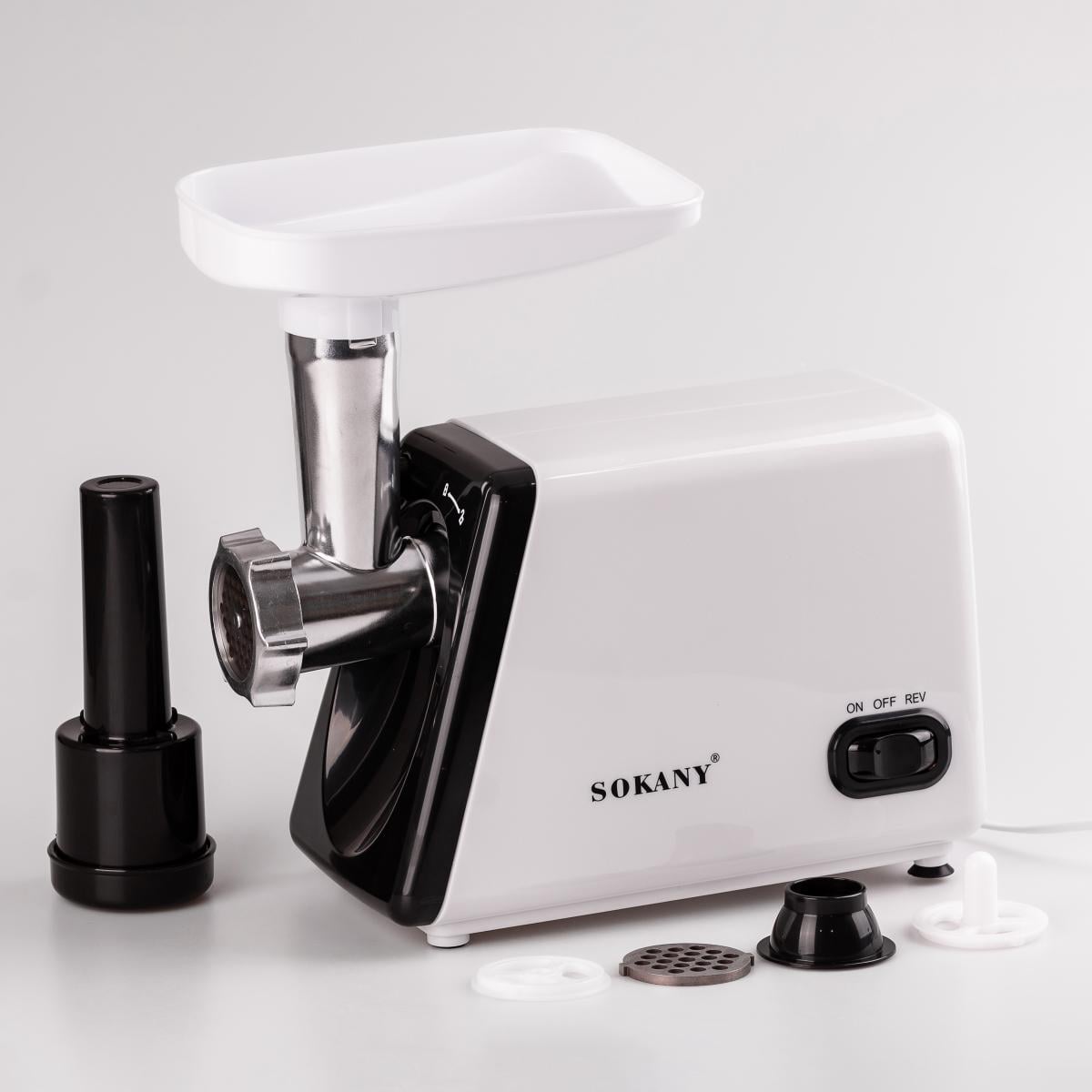 Мясорубка электрическая Sokany SK-312 с насадками Белый (SK312) Мясорубка электрическая Sokany SK-312 с насадками Белый (SK312)