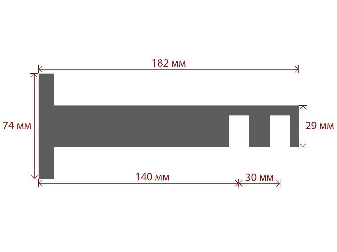 Кронштейн Quadrum Скарлайн подвійний 14-17 см Білий глянець - фото 2