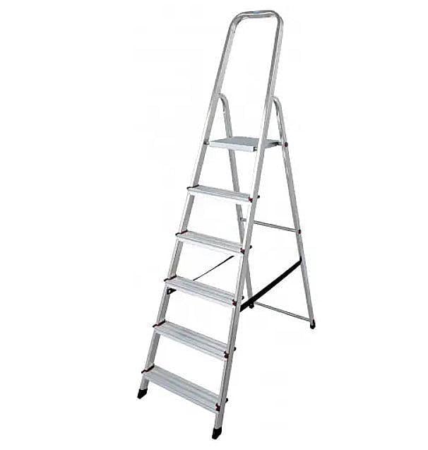 Стремянка алюминиевая Krause Corda 000736 6 ступеней односторонняя расставная (22879) Стремянка алюминиевая Krause Corda 000736 6 ступеней односторонняя расставная (22879)