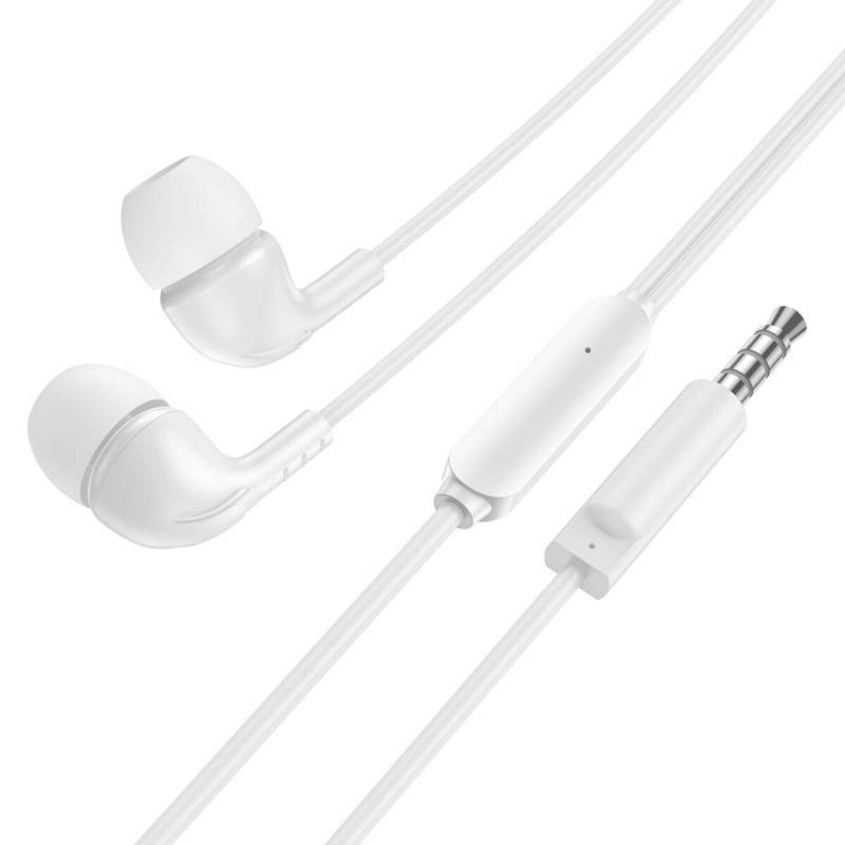 Наушники ведущие с микрофоном Borofone BM83 Craft universal earphones with mic 1,2 м 3,5 мм White (BM83W) Наушники ведущие с микрофоном Borofone BM83 Craft universal earphones with mic 1,2 м 3,5 мм White (BM83W)