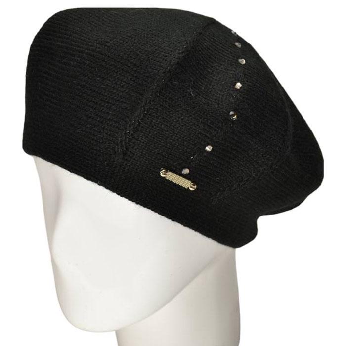 Берет женский Lirus Монако двойной шерстяной Черный (87238)