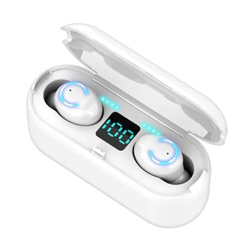 Наушники вакуумные TWS F9 5.0 Bluetooth с кейсом Powerbank White (560104)