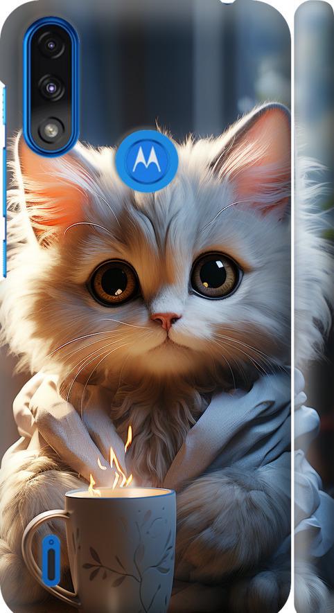 Чехол на Motorola E7 Power White cat (5646m-2284-42517)