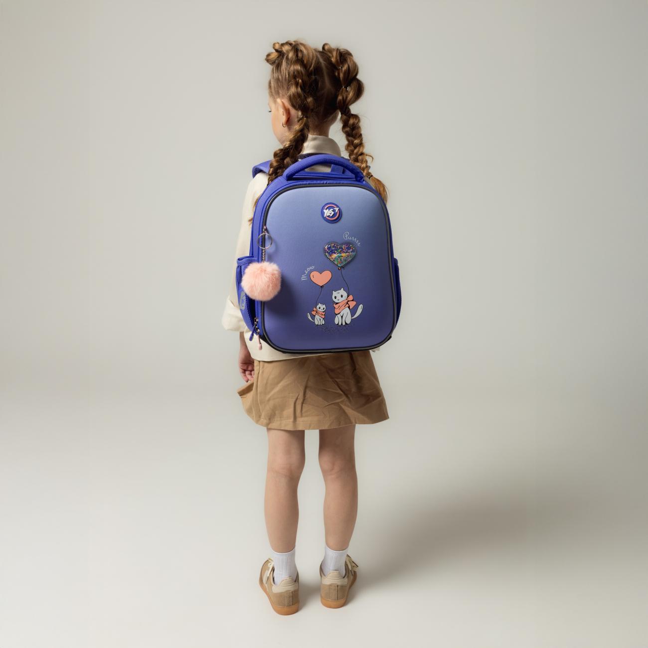 Шкільний рюкзак YES Purr Meow H-100 каркасний з ортопедичною спинкою (559841/9950674) - фото 3 Шкільний рюкзак YES Purr Meow H-100 каркасний з ортопедичною спинкою (559841/9950674) - фото 3