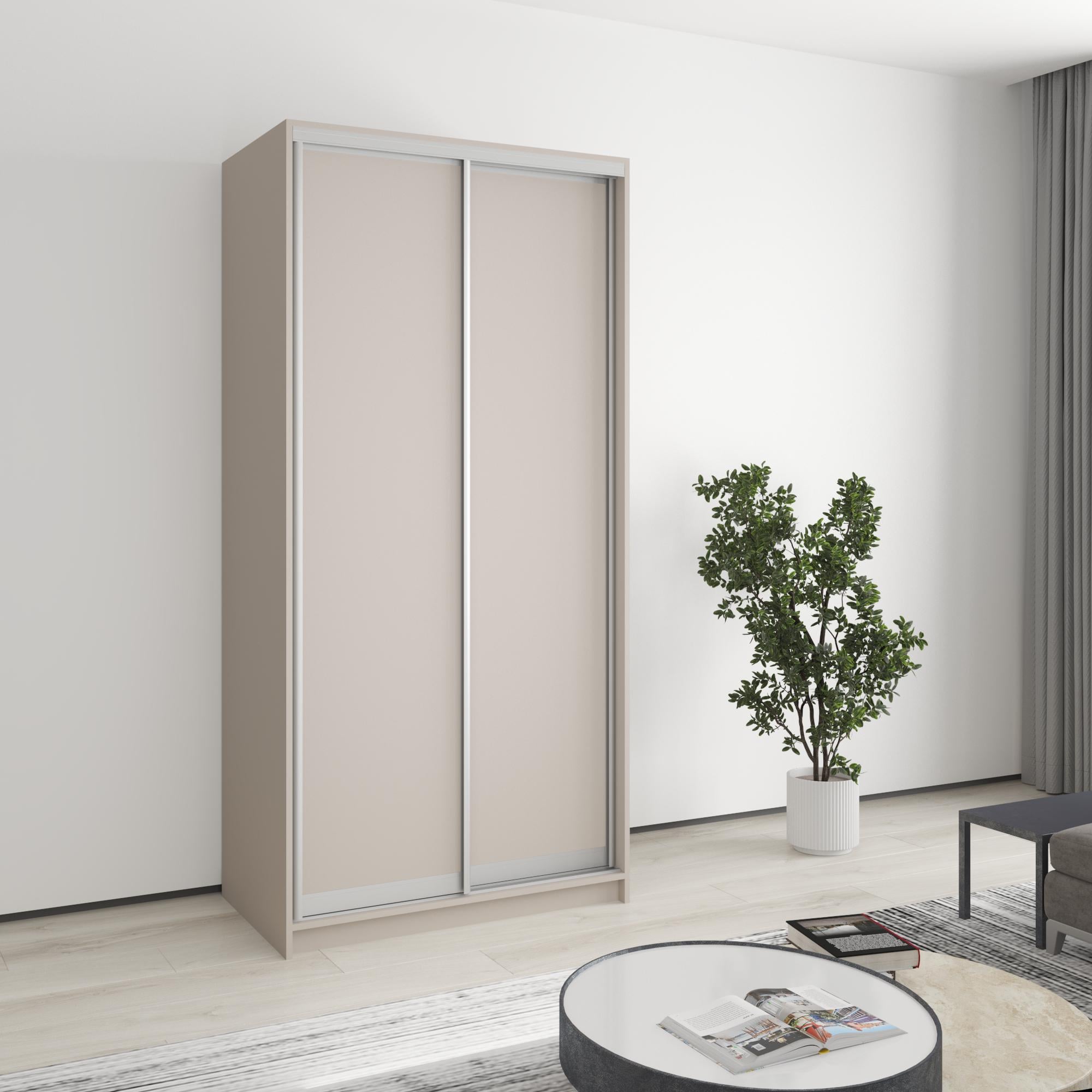 Шкаф-купе двухдверный MebelStar Стандарт AL 2 ДСП 100x45x210 см Кашемир (MBS-2270)