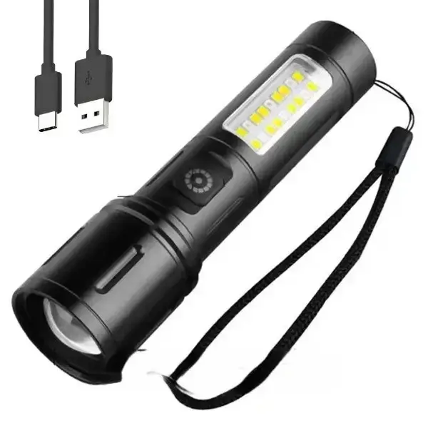 Ліхтар ручний COBA CB 603-TG з USB зарядкою та червоним світлом 9067