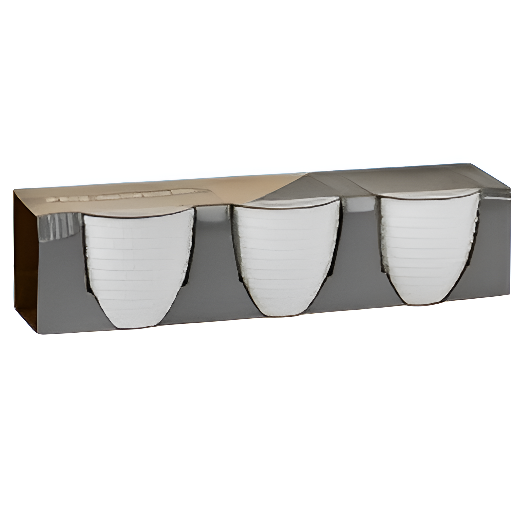 Чашки Stenson White с геометрическим дизайном фарфоровые 8,5х7,5 см 260 мл 3 шт. (620492)