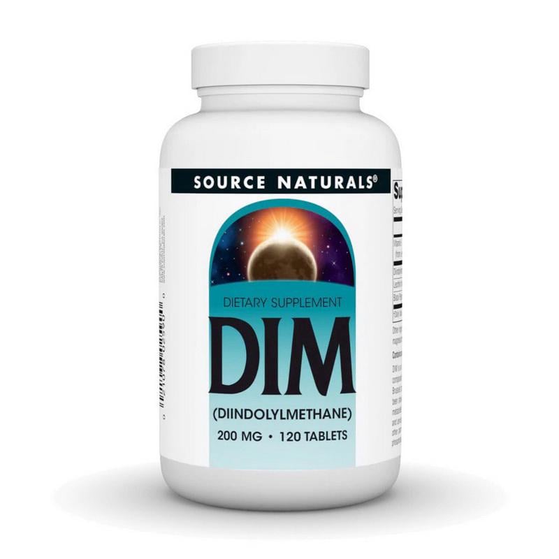 Дииндолилметан Source Naturals DIM 200 mg с витамином E и BioPerine для женщин 120 табл.