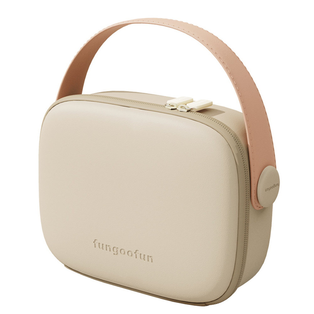 Косметичка силіконова Fungoofun для аксесуарів з ручкою на блискавці для подорожей Бежевий
