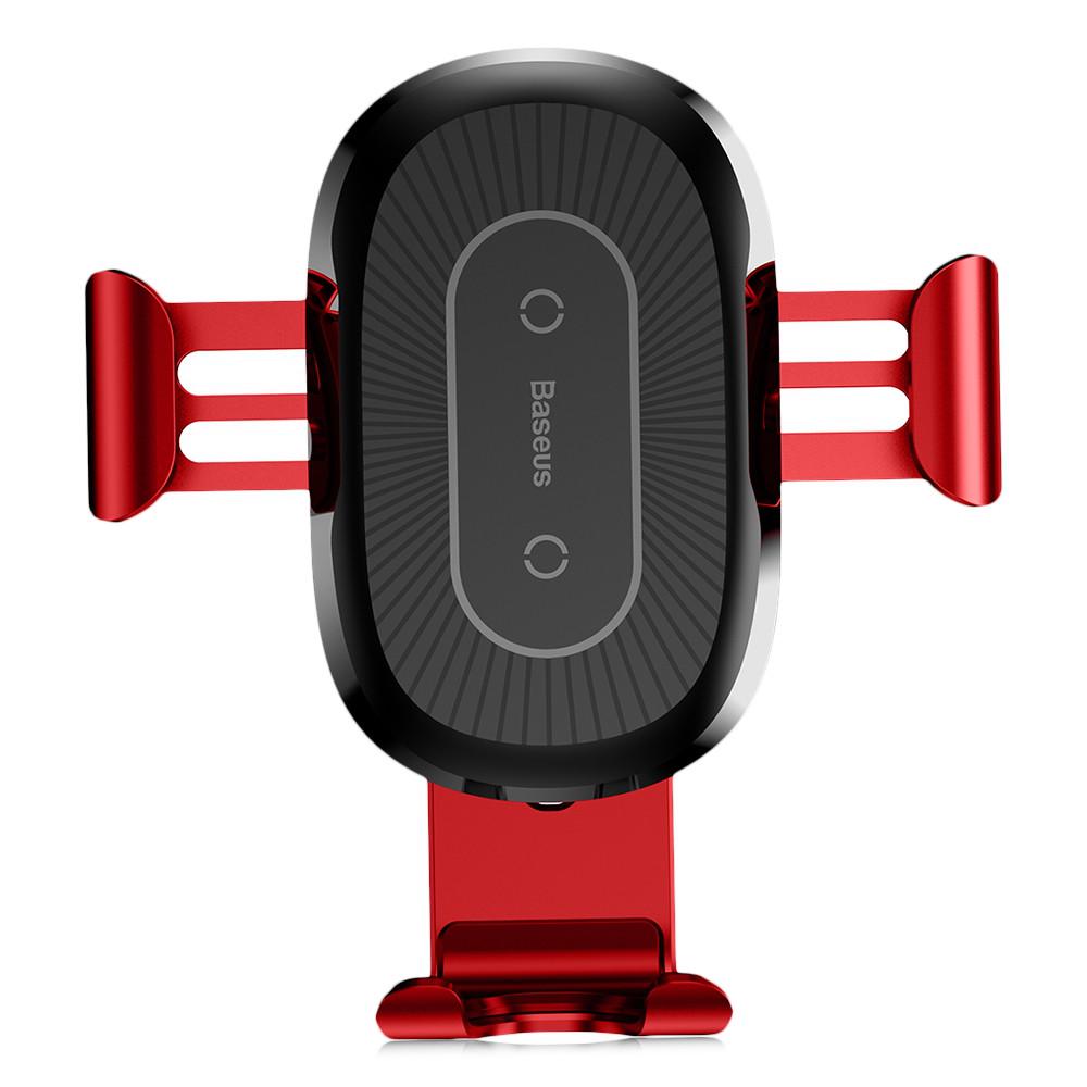 Автомобільний тримач для телефону QI Baseus 10W WXYL-09 з бездротовою зарядкою Червоний
