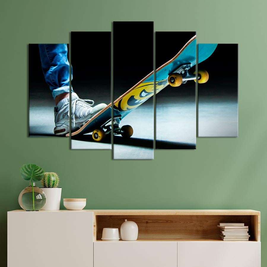 Картина спорт Жёлто-голубая доска для скейтборда 187x119 см (A1250-5)