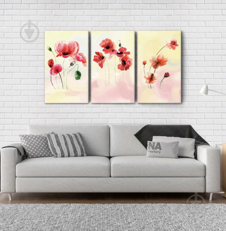 Модульна картина Poster-land Абстракція Квіти Маки Аrt-227_3А