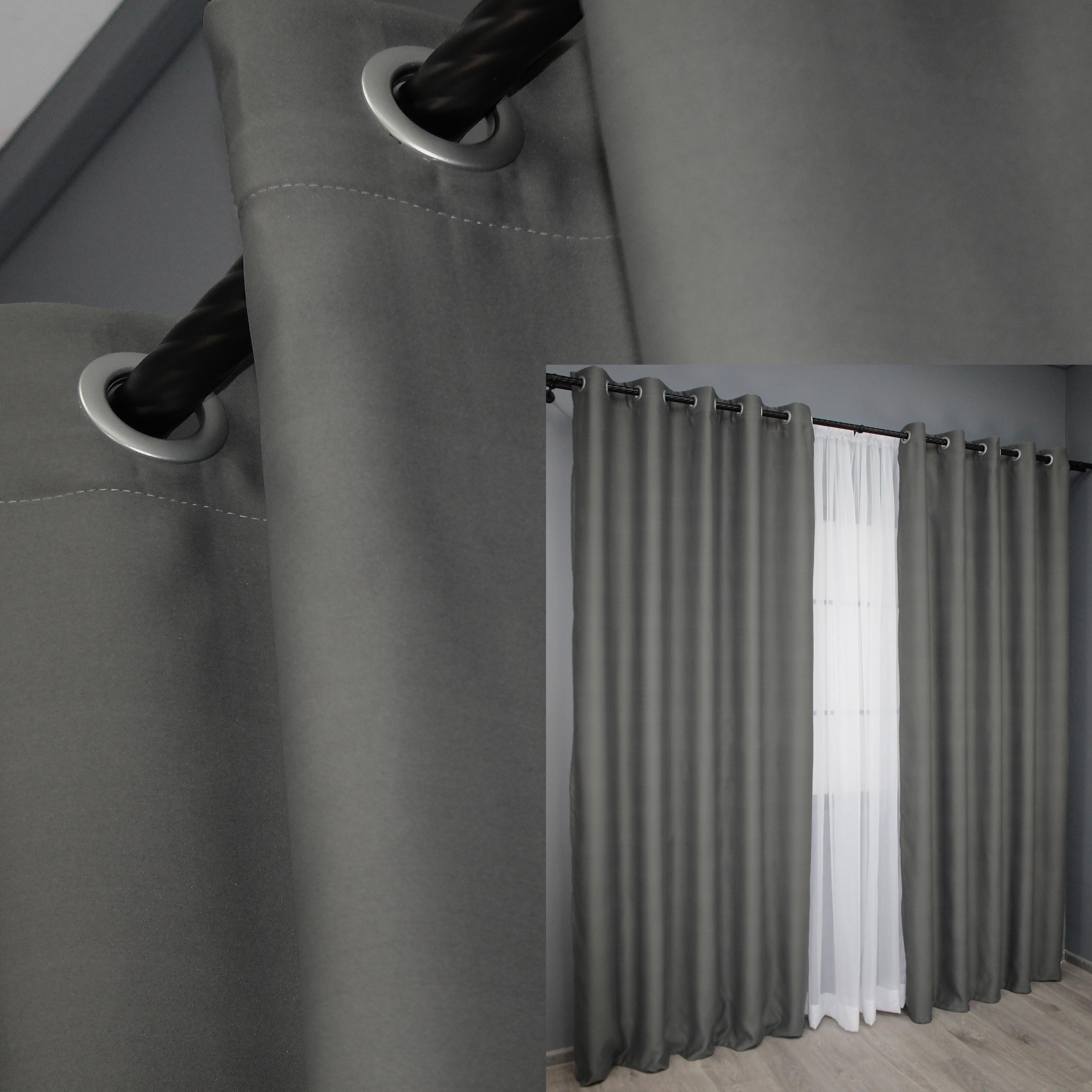 Комплект штор на люверсах VR-Textil Fusion Dimout №793ш 150х250 см 2 шт. Графитовый (37-0002) - фото 5 Комплект штор на люверсах VR-Textil Fusion Dimout №793ш 150х250 см 2 шт. Графитовый (37-0002) - фото 5