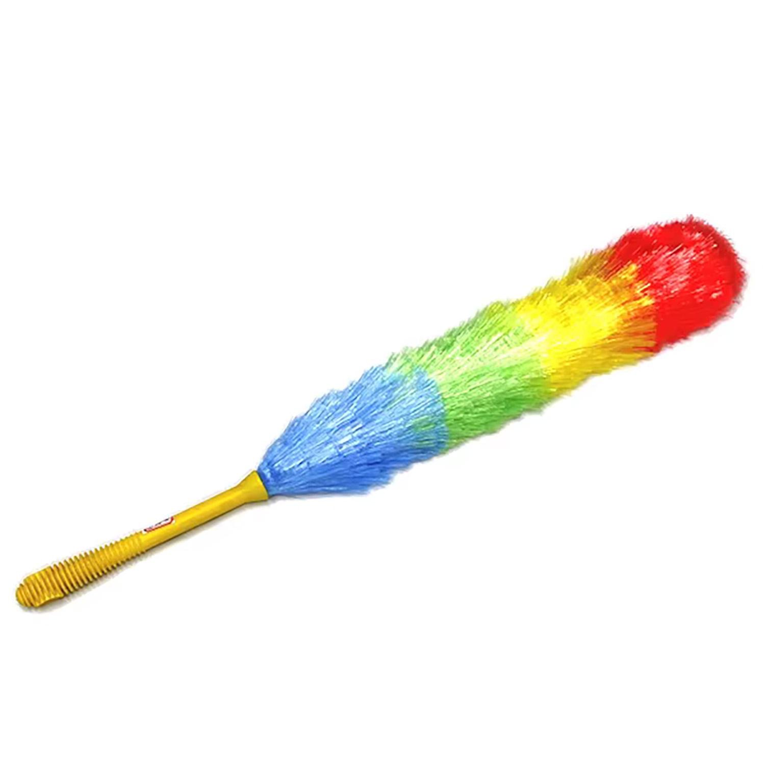 Метла для уборки с цветным ворсом и утолщенной ручкой 60 см