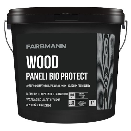 Лак акриловый матовый защитный Farbmann WOOD PANELI BIO PROTECT 9 л (2761512882)