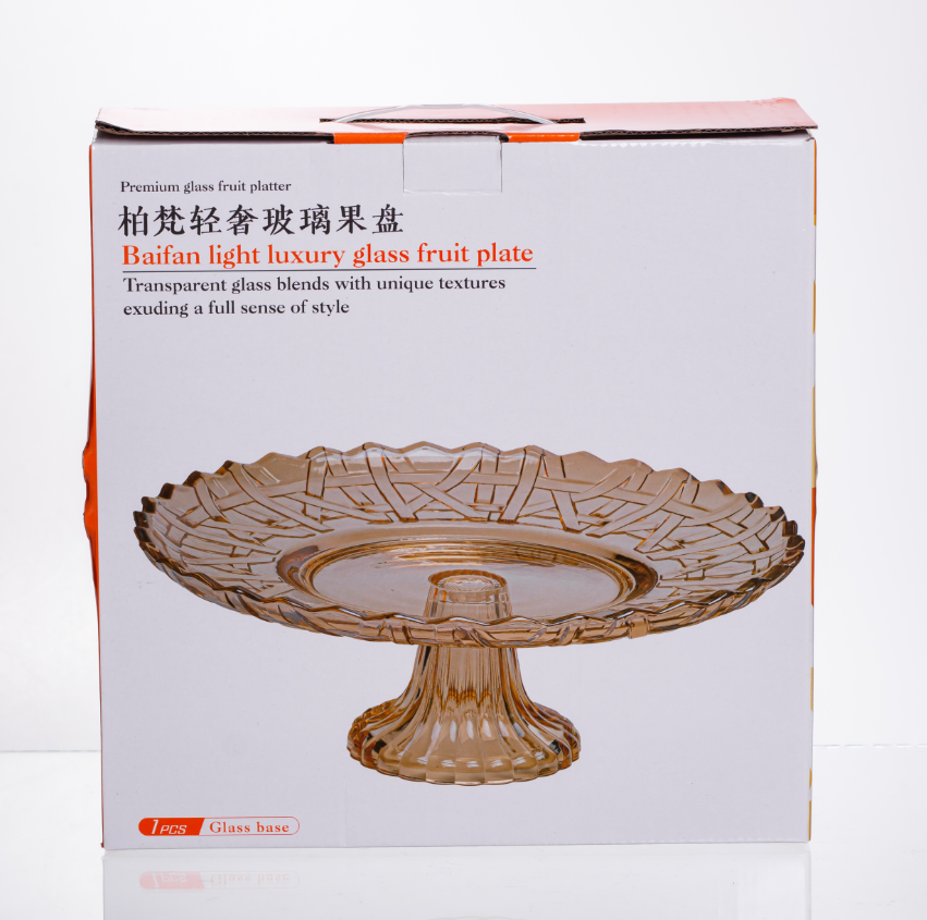 Фруктовница на ножке стеклянная 29 см Коричневый - фото 4 Фруктовница на ножке стеклянная 29 см Коричневый - фото 4