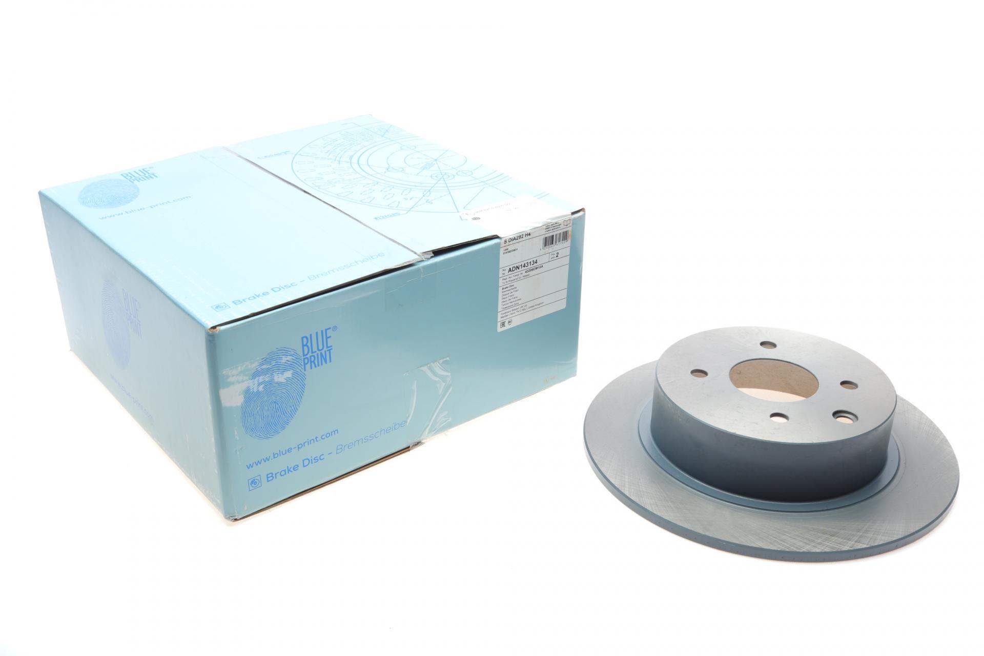 Диск тормозной задний BLUE PRINT для Nissan Cube 09-/Tiida 04-13 292x9 мм (ADN143134)