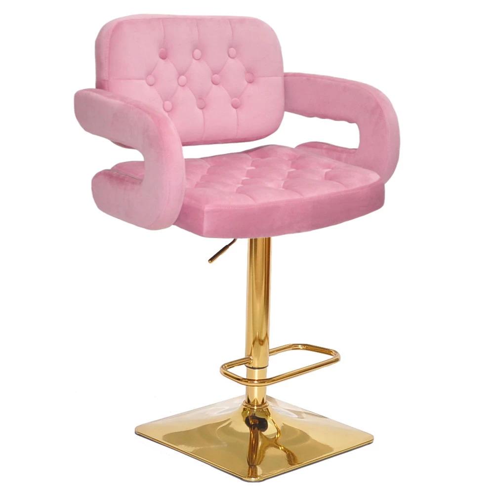 Барный стул FANCY SQUARE GOLD 1025 бархат Фрез (900523)