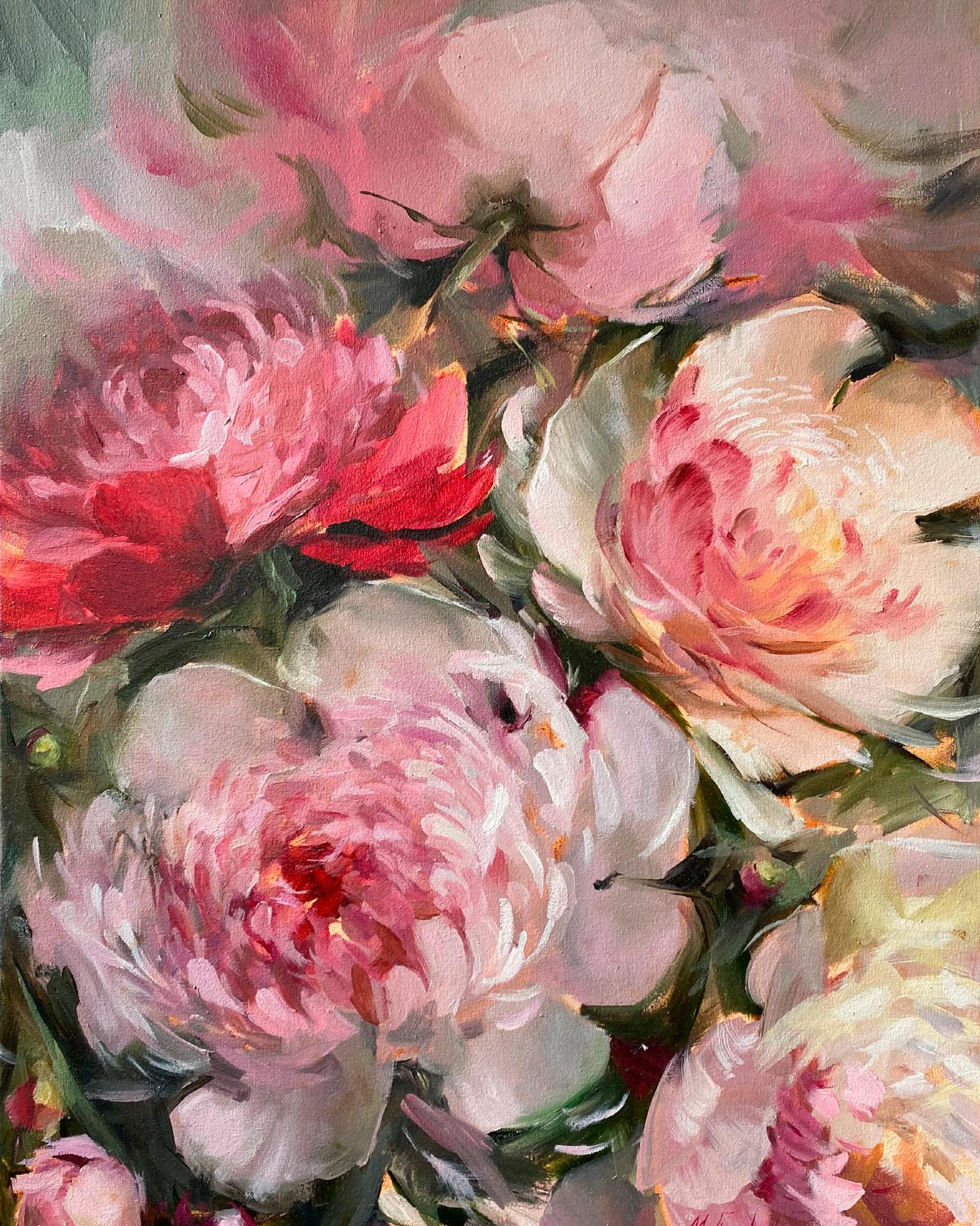 Алмазная мозаика на подрамнике Santi Нежные пионы 40x50 см (Top-954334)