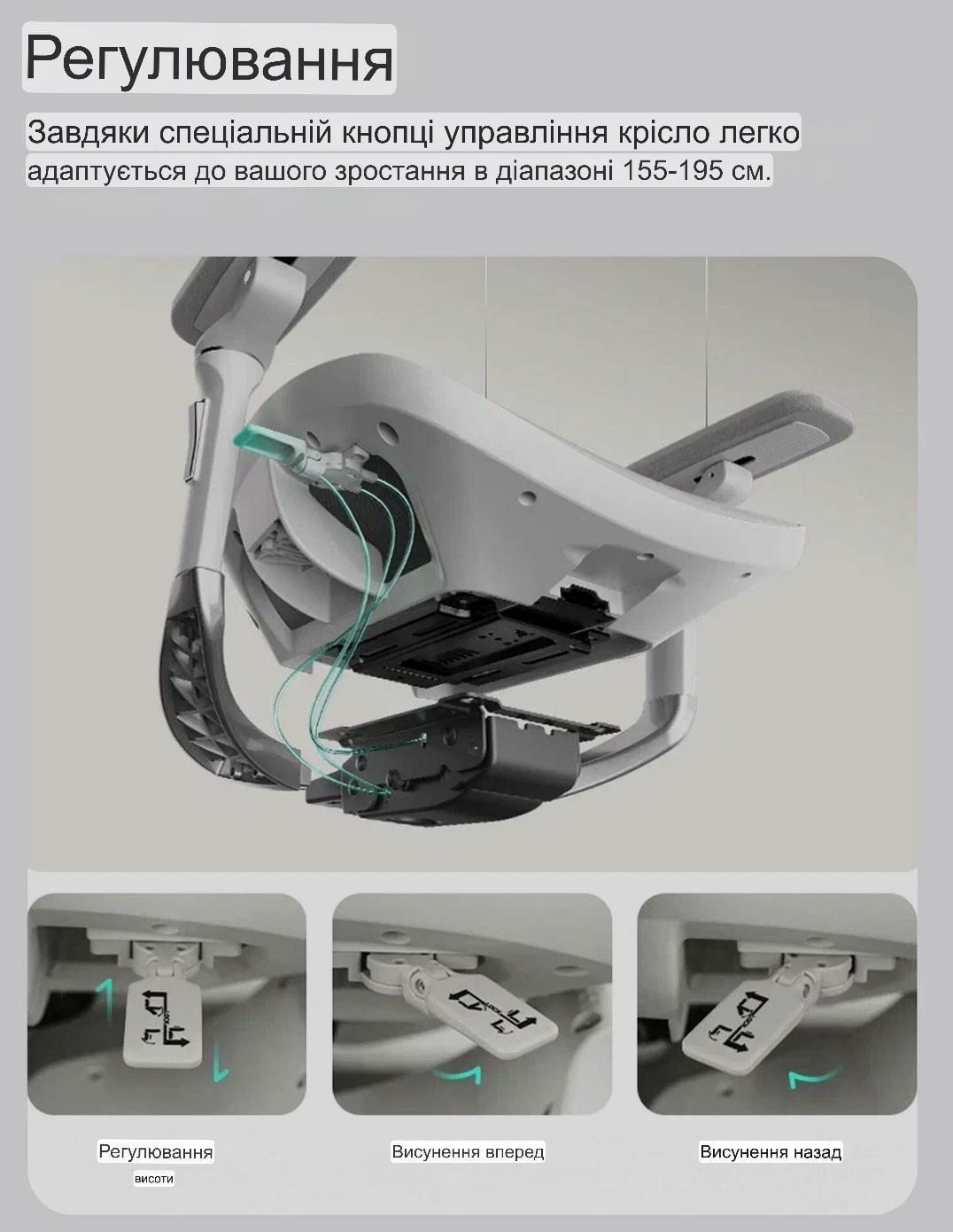 Офісне крісло Hbada E3 Pro 4.0 Сірий - фото 5