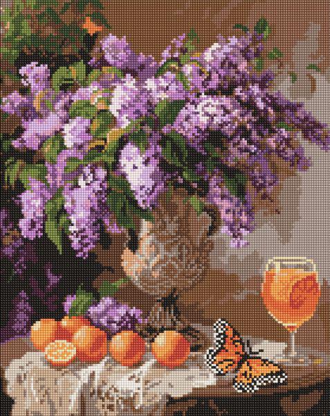 Алмазна мозаїка Ideyka Ароматний бузок 40x50 см (Id-AMO8125)