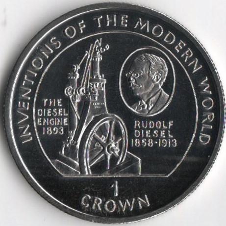 Коллекционная монета Остров Мэн 1 крона 1995 Дизельный двигатель UNC (KM#538) Коллекционная монета Остров Мэн 1 крона 1995 Дизельный двигатель UNC (KM#538)