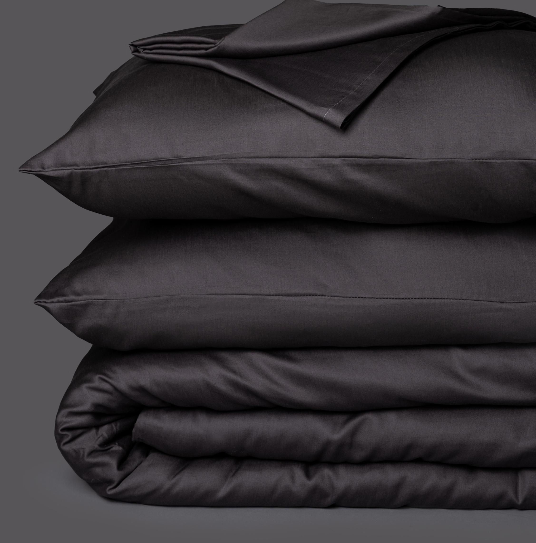 Комплект постельного белья Soline из сатина двухспальный 180х220 см Графитовый