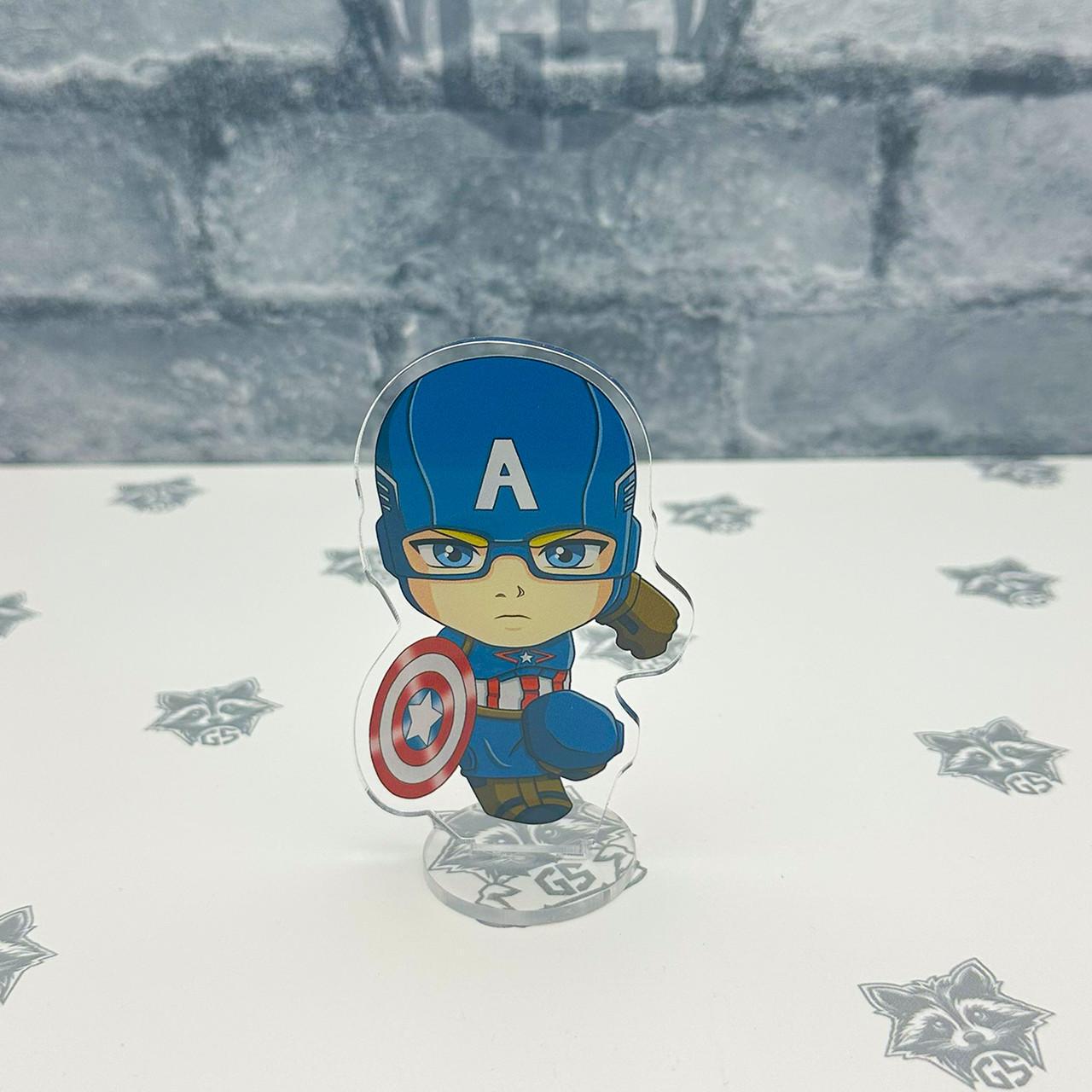 Фигурка коллекционная акриловая Chibi Капитан Америка 10 см (2379298417)