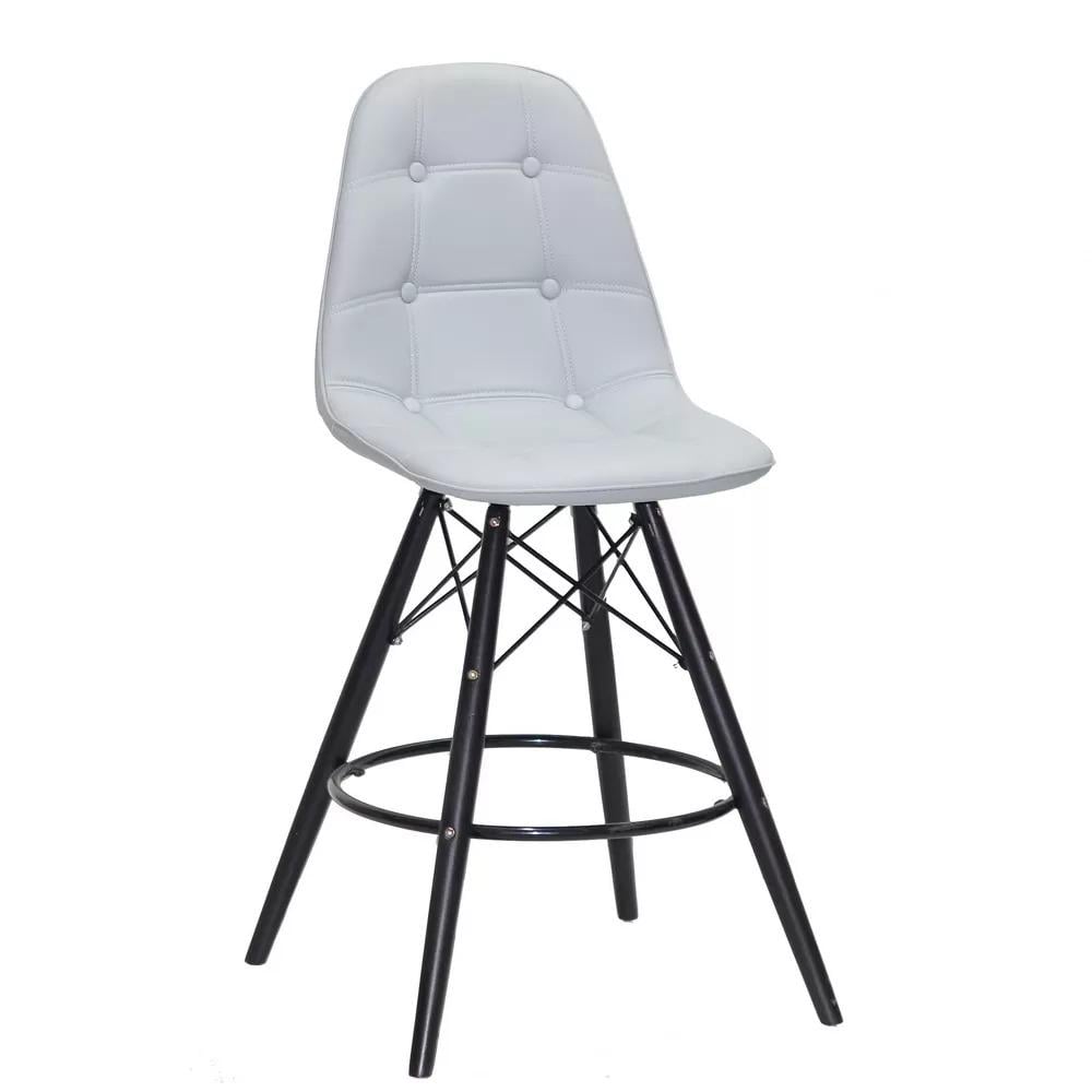 Барний стілець EAMES SOFT Black 35 екошкіра Сірий (123279) - фото 1