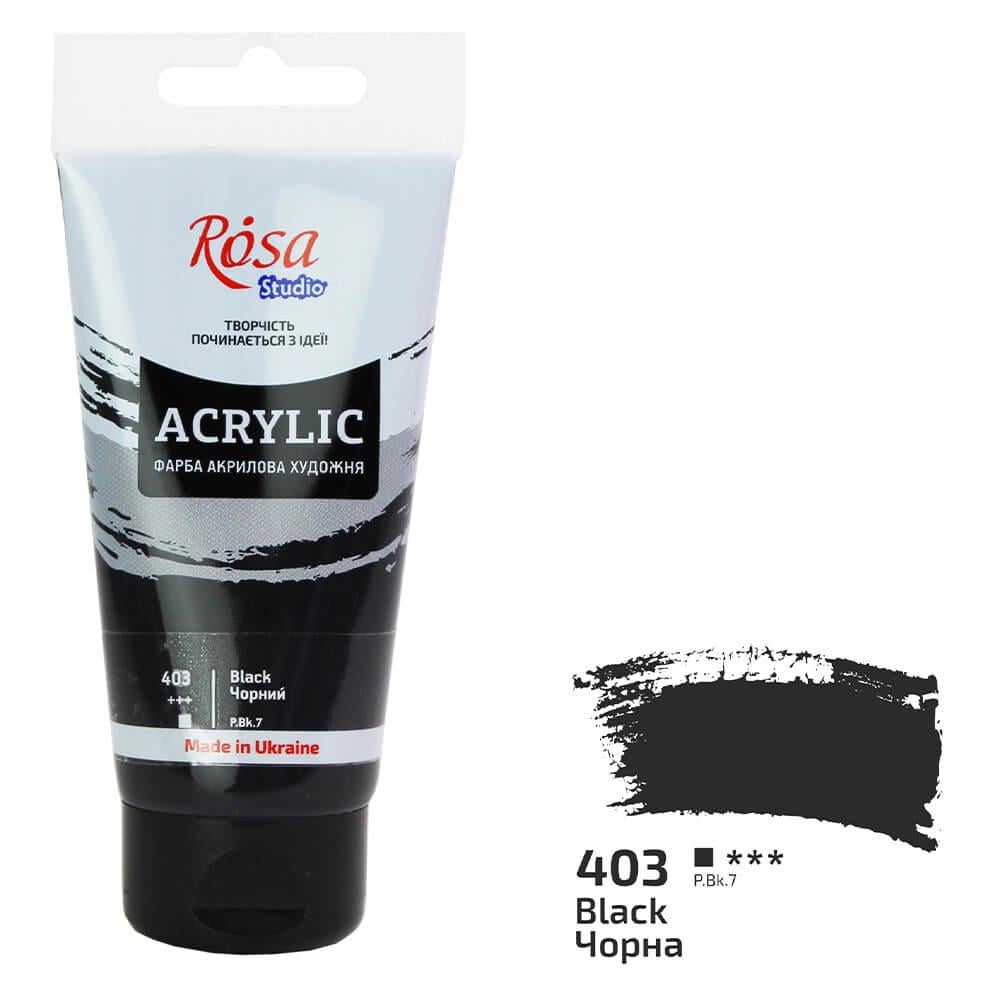 Акрилова фарба Rosa Studio 403 75 мл Чорний (32241403) - фото 1 Акрилова фарба Rosa Studio 403 75 мл Чорний (32241403) - фото 1