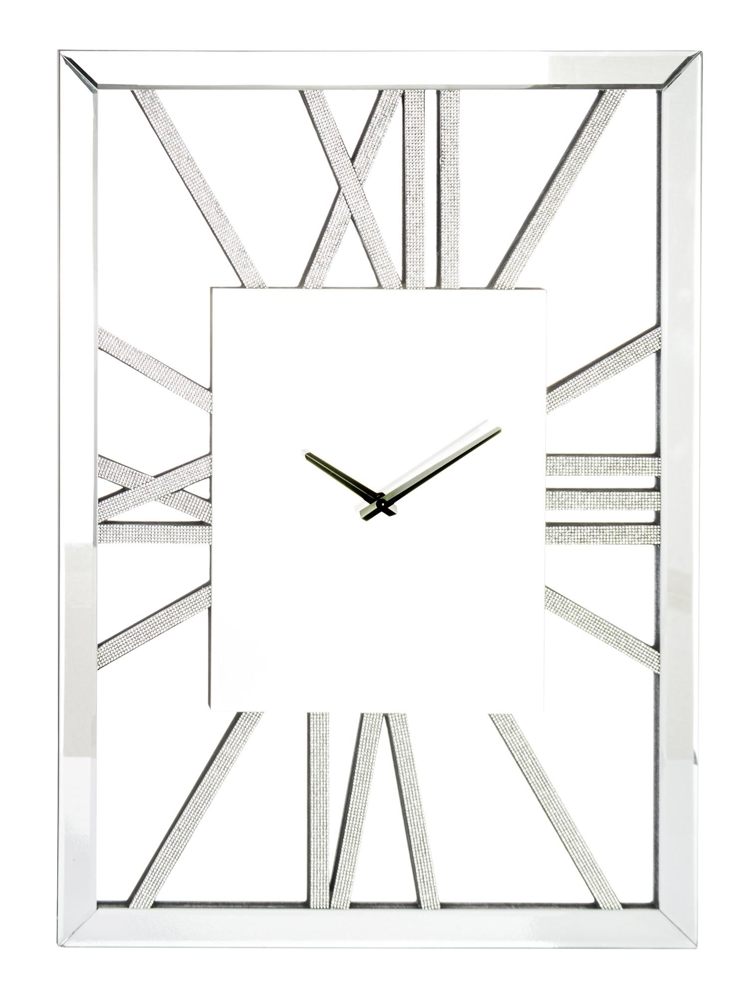 Часы зеркальные с кристаллами  прямоугольные (141116)